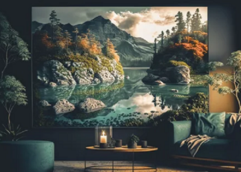 Ideas for using landscape wall paintings in the interior